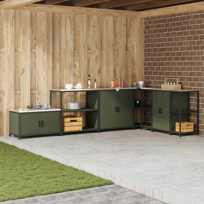 vidaXL Kitchen Storage HATTEM Olive Green 90 x 50 x 92 cm Steel
