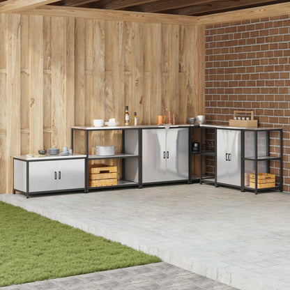 vidaXL Kitchen Storage HATTEM Silver 90 x 50 x 92 cm Steel