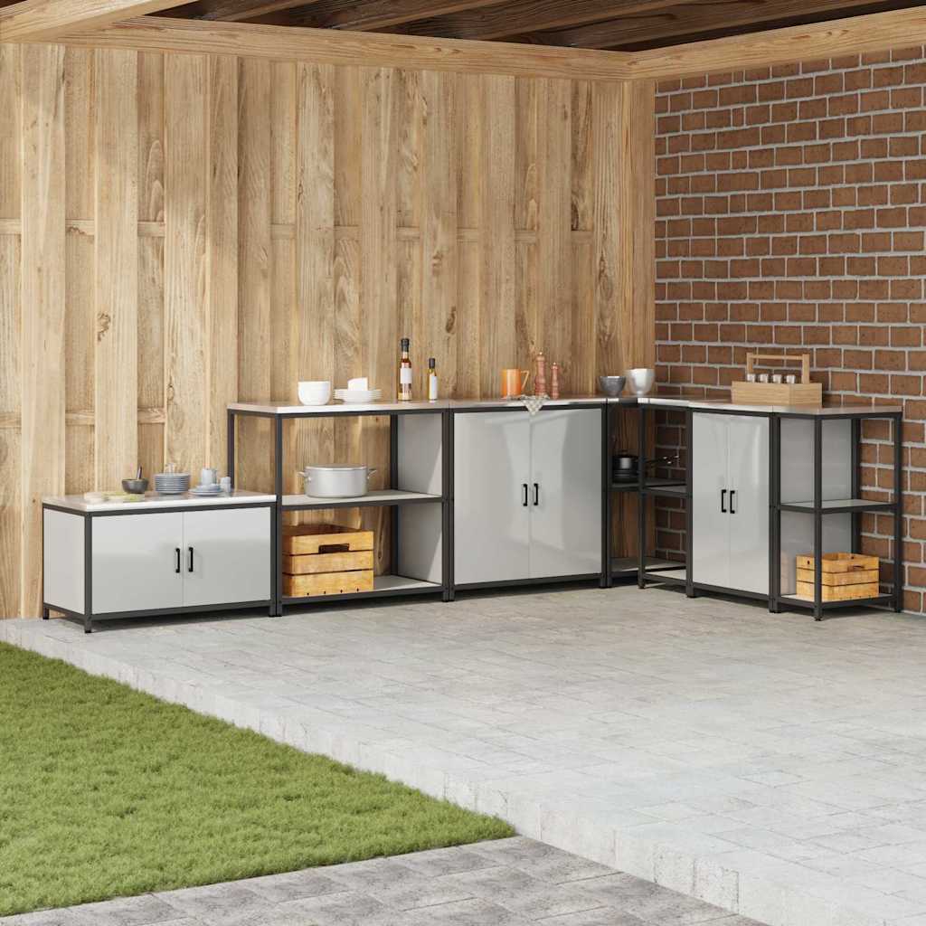 vidaXL Kitchen Storage HATTEM Silver 90 x 50 x 92 cm Steel