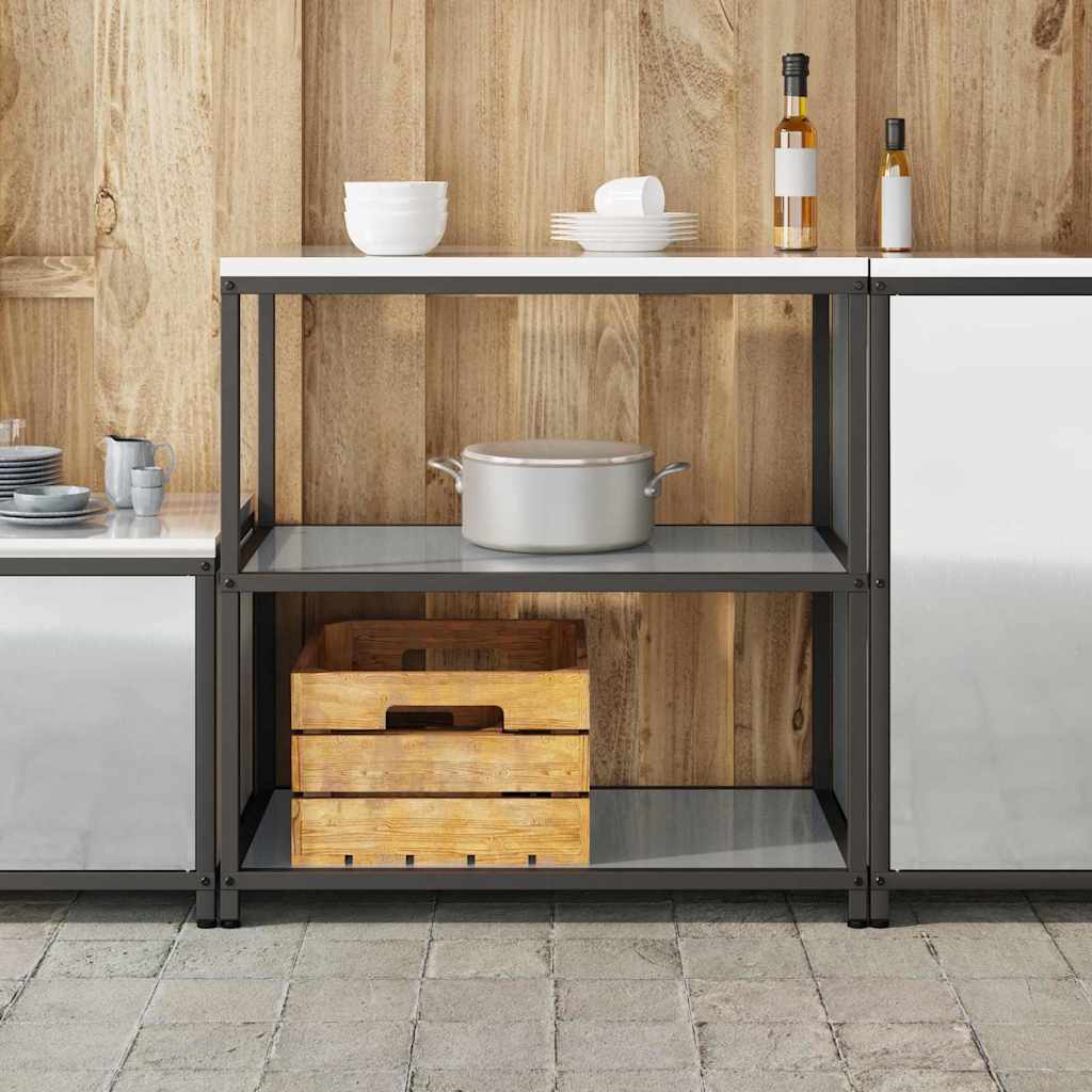 vidaXL Kitchen Storage HATTEM Silver 90 x 50 x 92 cm Steel
