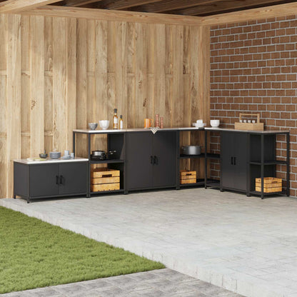vidaXL Kitchen Storage HATTEM Black 60 x 50 x 92 cm Steel