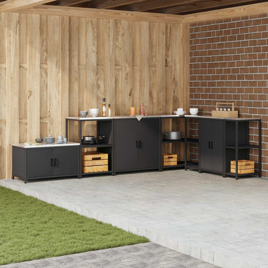 vidaXL Kitchen Storage HATTEM Black 60 x 50 x 92 cm Steel