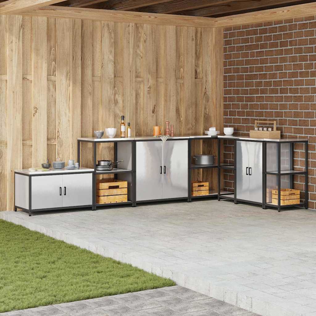 vidaXL Kitchen Storage HATTEM Silver 60 x 50 x 92 cm Steel