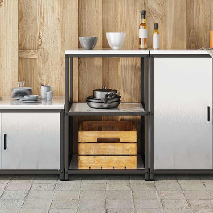 vidaXL Kitchen Storage HATTEM Silver 60 x 50 x 92 cm Steel