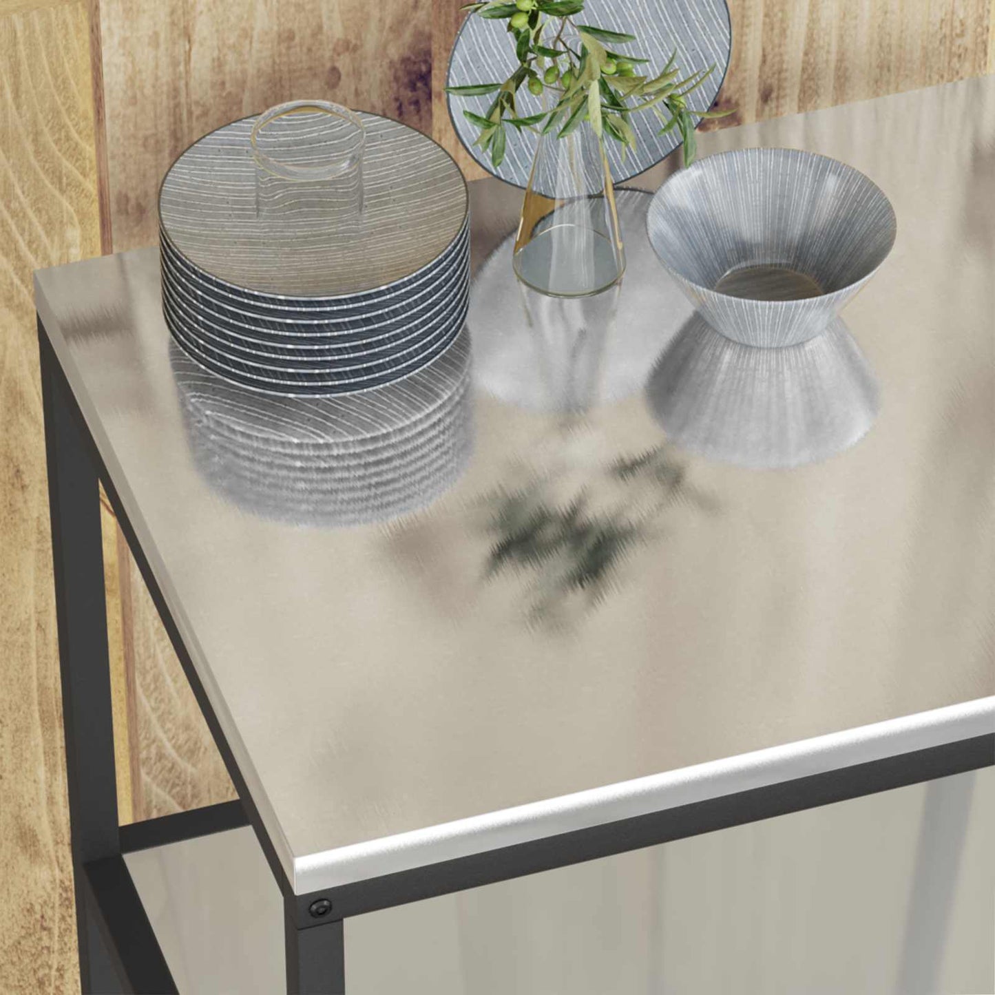 vidaXL Kitchen Storage HATTEM Silver 60 x 50 x 92 cm Steel