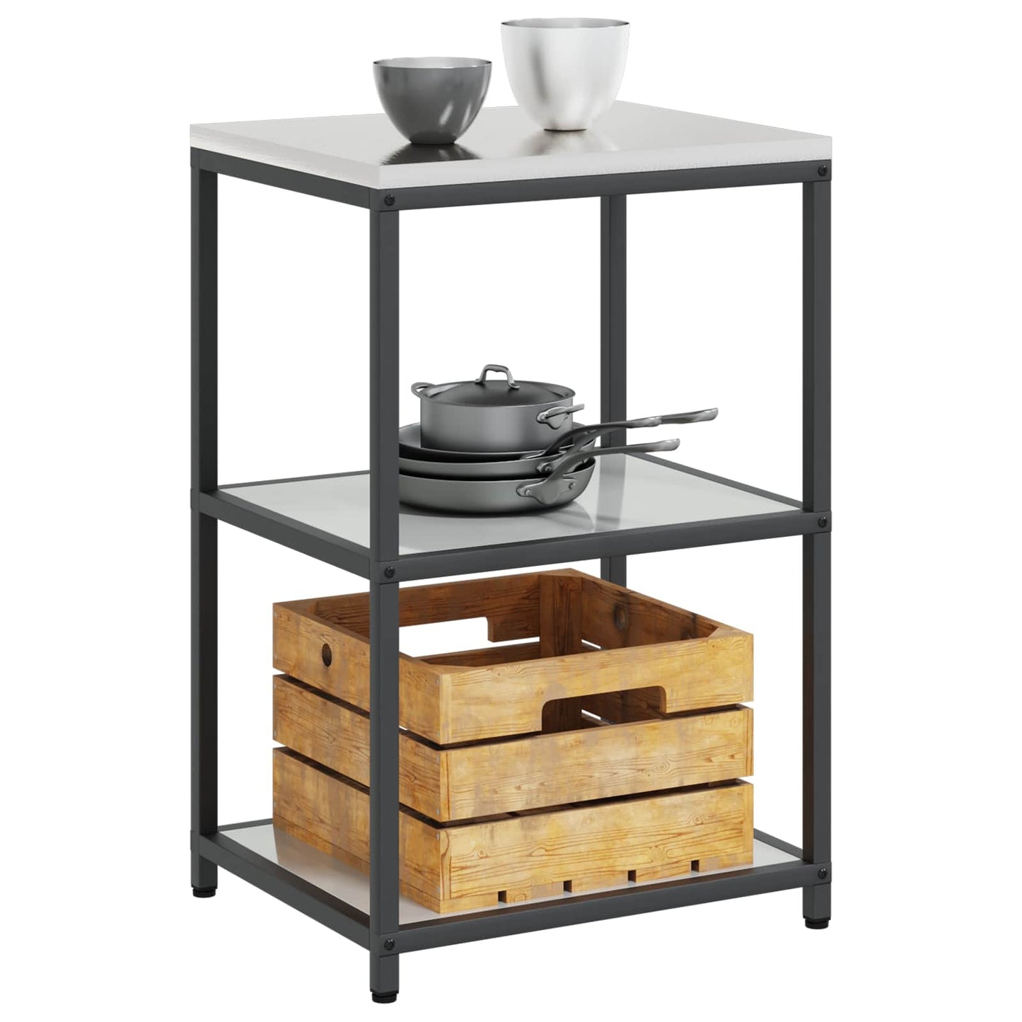 vidaXL Kitchen Storage HATTEM Silver 60 x 50 x 92 cm Steel