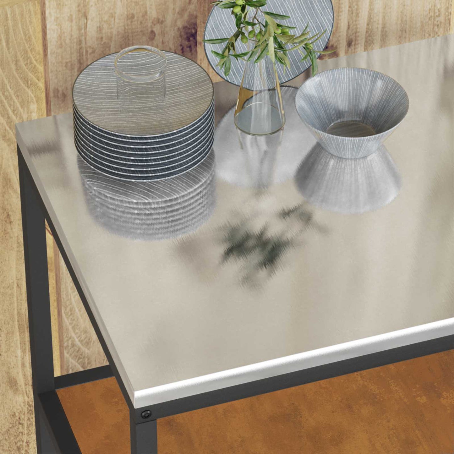 vidaXL Kitchen Storage HATTEM Rusty 60 x 50 x 92 cm Steel