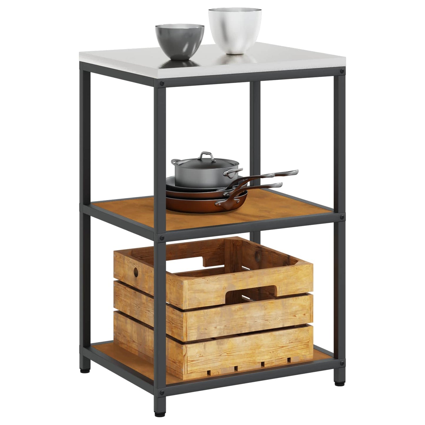 vidaXL Kitchen Storage HATTEM Rusty 60 x 50 x 92 cm Steel