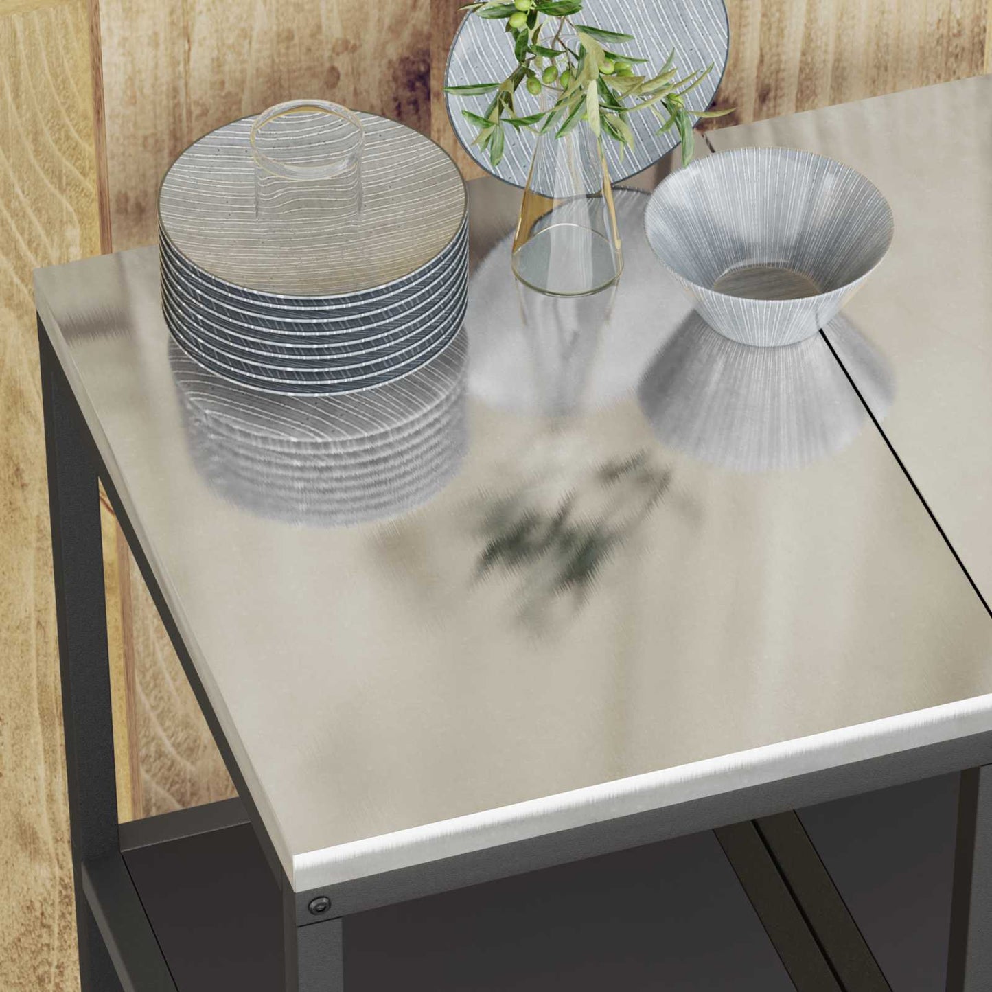 vidaXL Kitchen Storage HATTEM Black 40 x 50 x 92 cm Steel