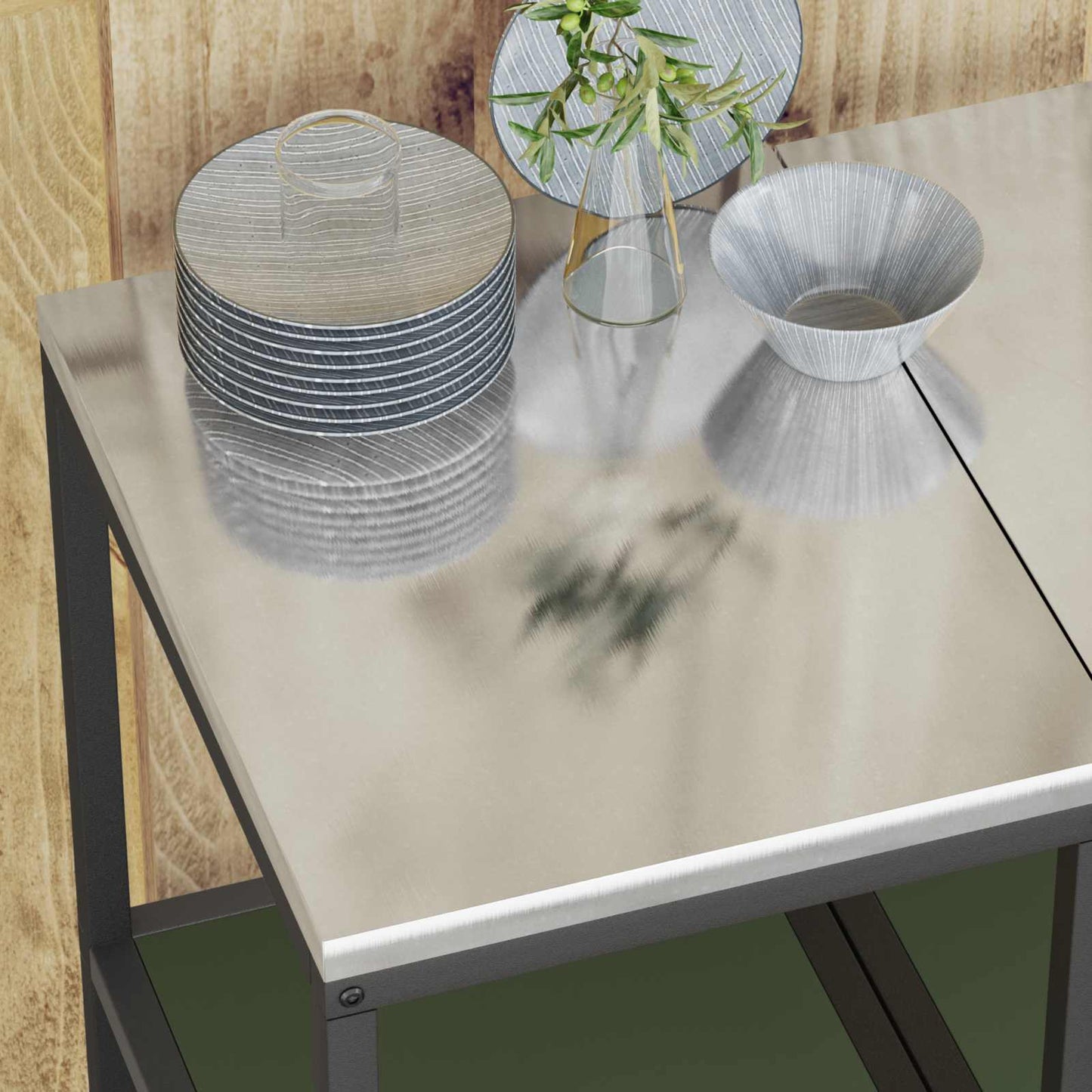 vidaXL Kitchen Storage HATTEM Olive Green 40 x 50 x 92 cm Steel