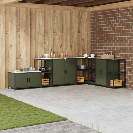 vidaXL Kitchen Storage HATTEM Olive Green 40 x 50 x 92 cm Steel