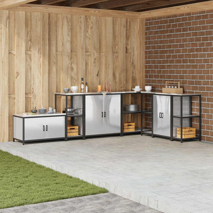 vidaXL Kitchen Storage HATTEM Silver 40 x 50 x 92 cm Steel