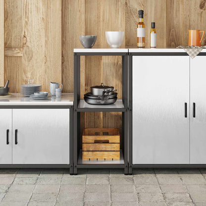 vidaXL Kitchen Storage HATTEM Silver 40 x 50 x 92 cm Steel