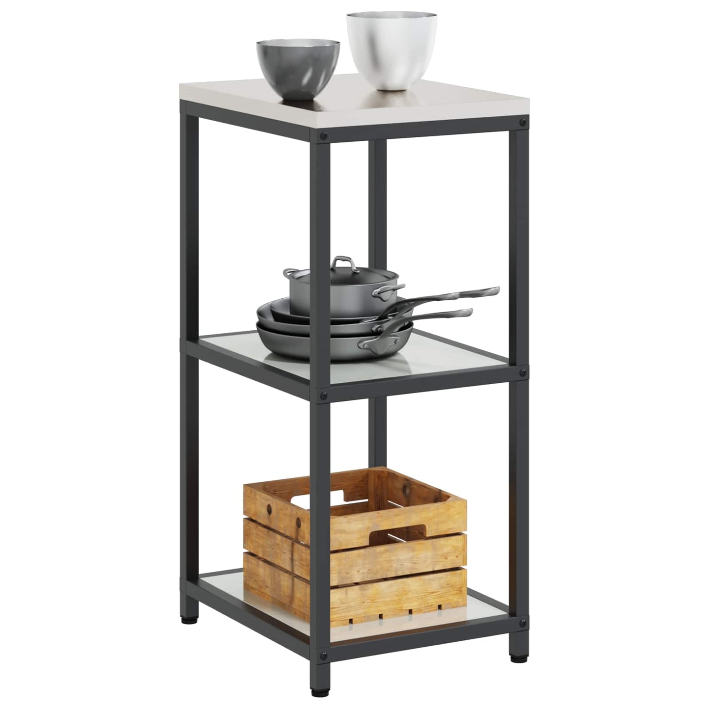 vidaXL Kitchen Storage HATTEM Silver 40 x 50 x 92 cm Steel