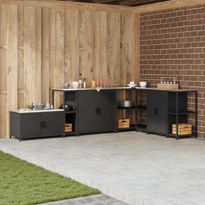 vidaXL Kitchen Storage HATTEM Black 30 x 50 x 92 cm Steel