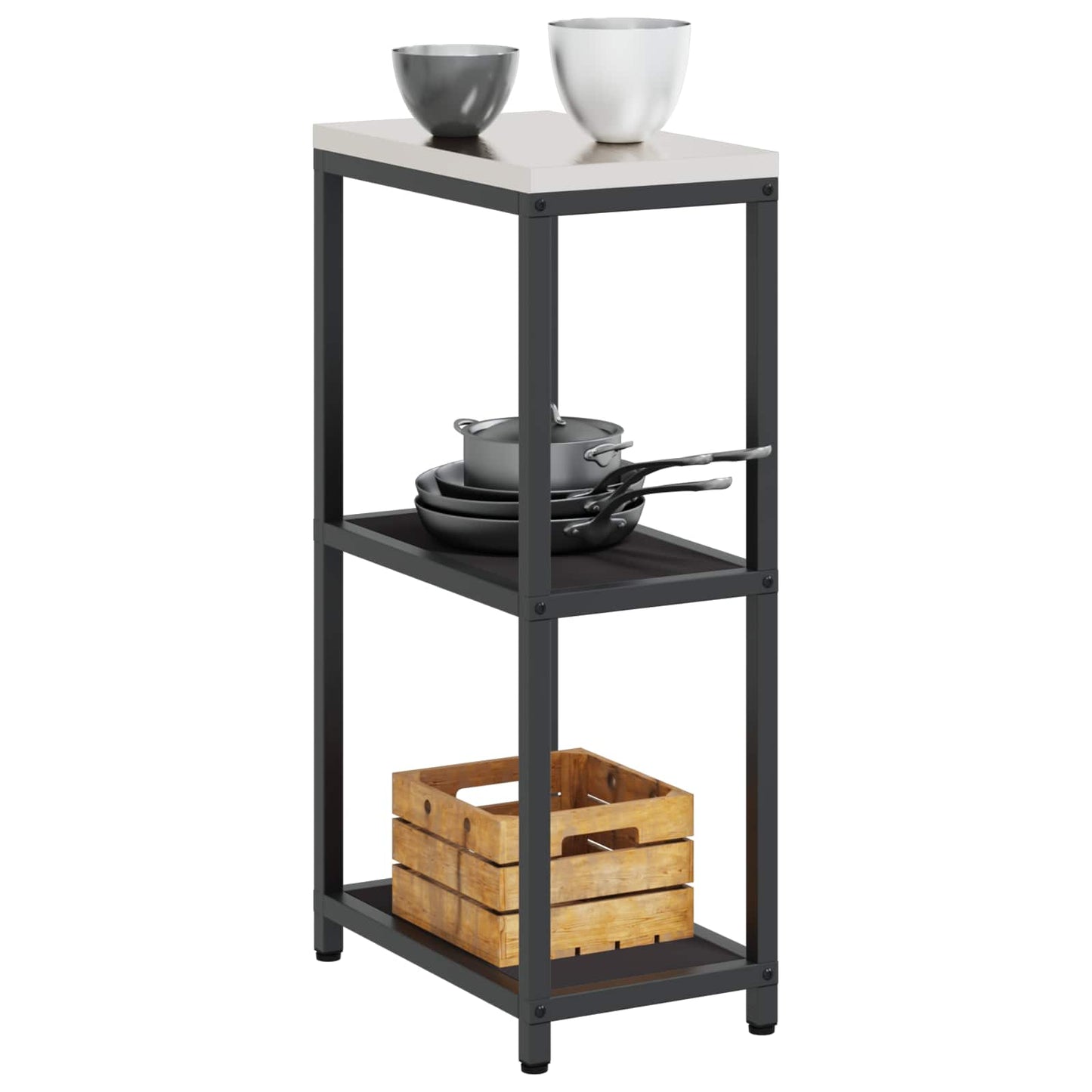 vidaXL Kitchen Storage HATTEM Black 30 x 50 x 92 cm Steel