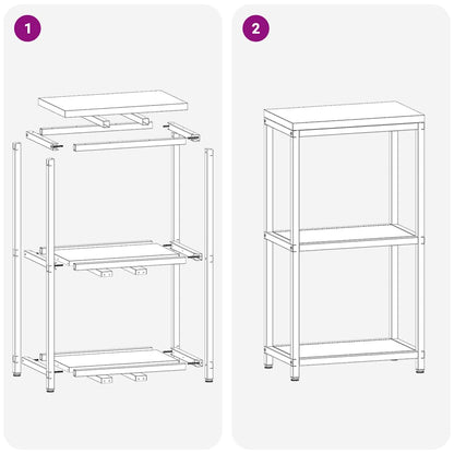 vidaXL Kitchen Storage HATTEM White 30 x 50 x 92 cm Steel
