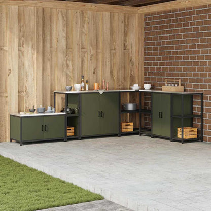 vidaXL Kitchen Storage HATTEM Olive Green 30 x 50 x 92 cm Steel