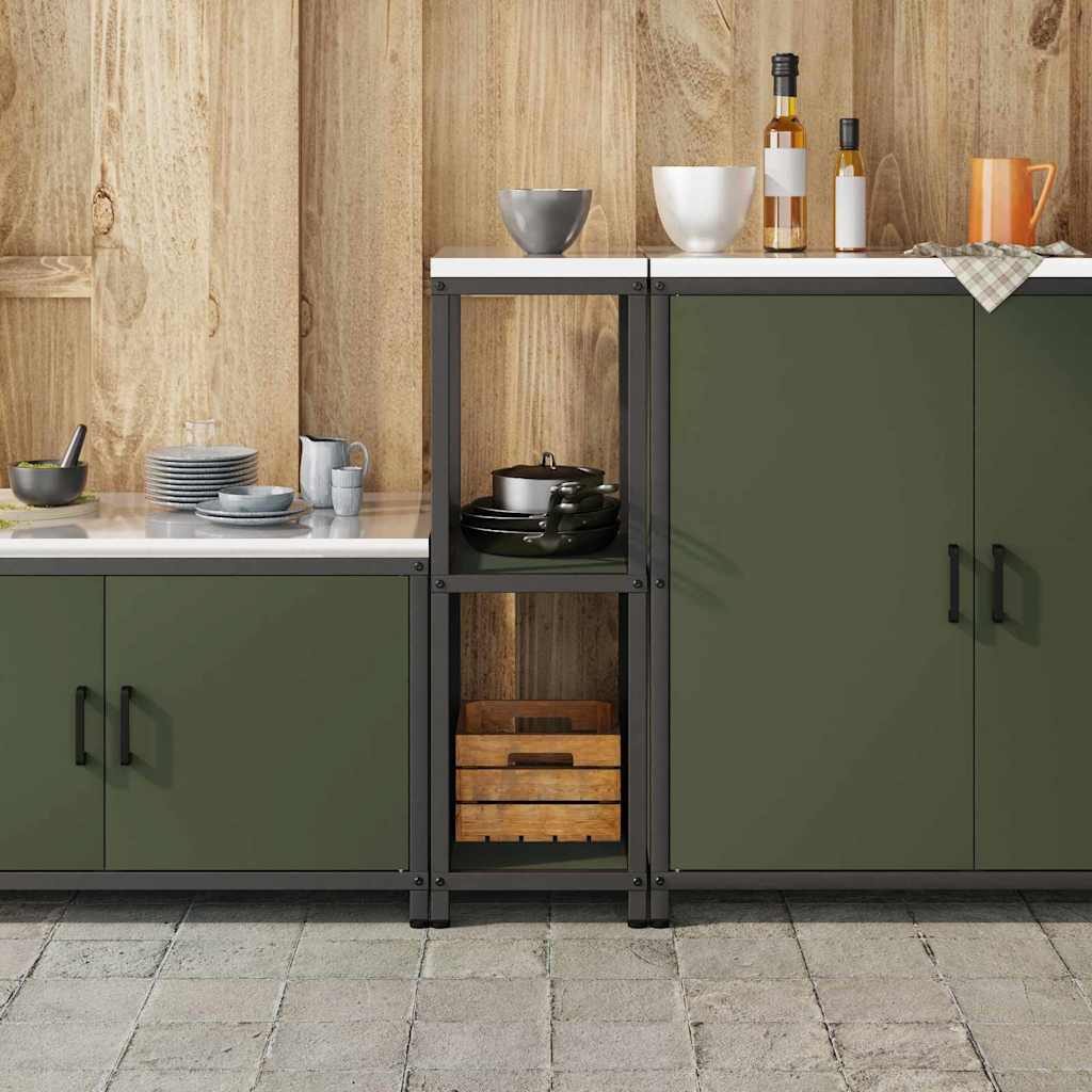 vidaXL Kitchen Storage HATTEM Olive Green 30 x 50 x 92 cm Steel