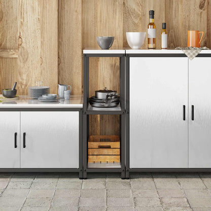 vidaXL Kitchen Storage HATTEM Silver 30 x 50 x 92 cm Steel