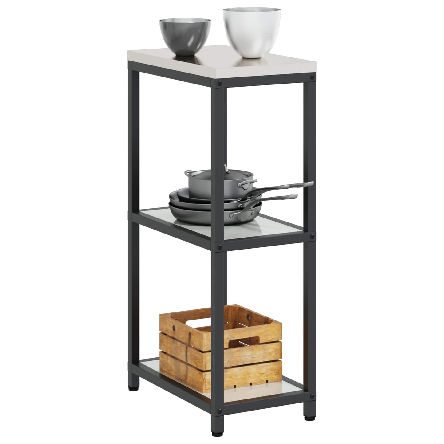vidaXL Kitchen Storage HATTEM Silver 30 x 50 x 92 cm Steel