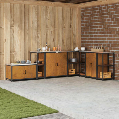 vidaXL Kitchen Storage HATTEM Rusty 30 x 50 x 92 cm Steel