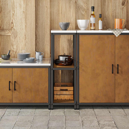 vidaXL Kitchen Storage HATTEM Rusty 30 x 50 x 92 cm Steel