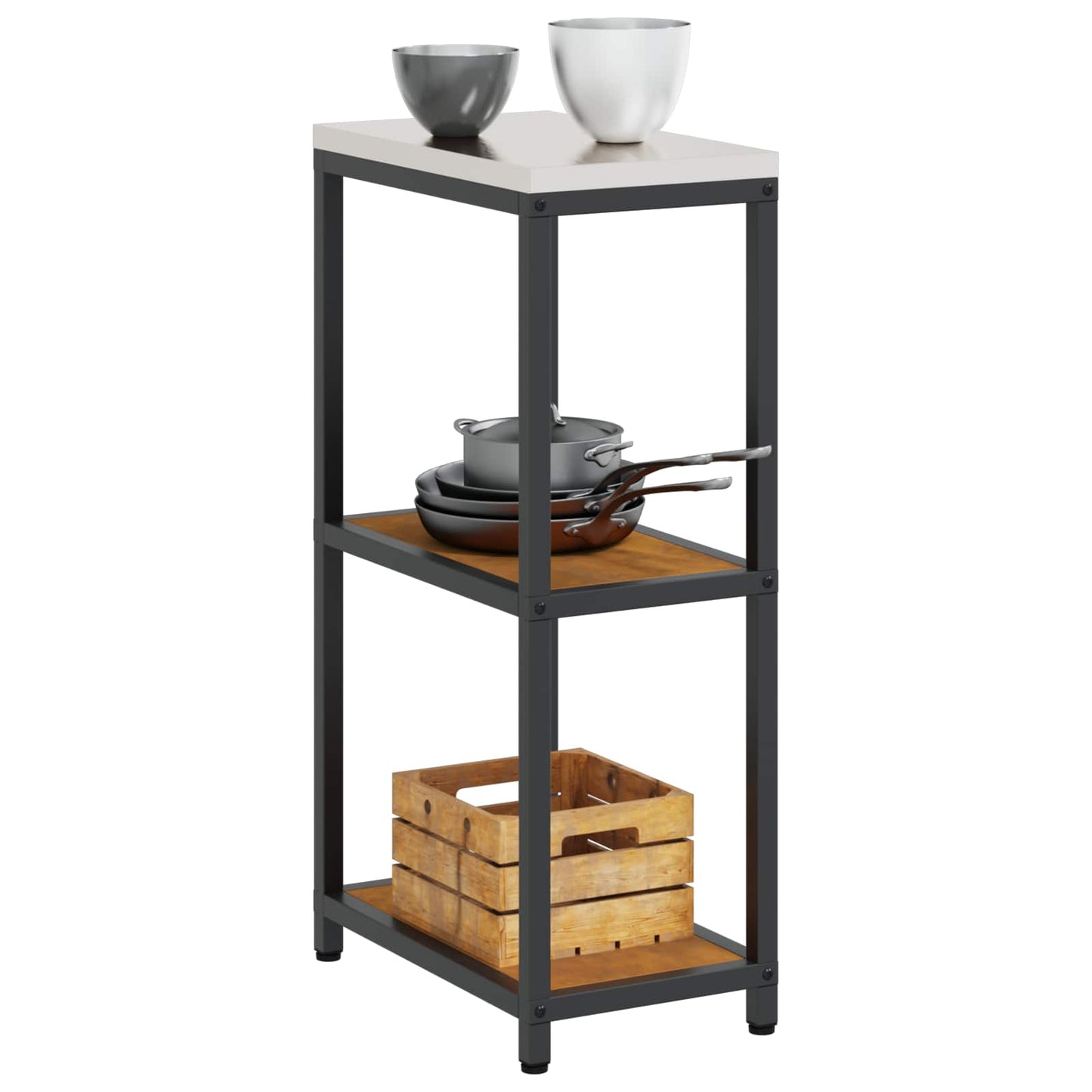 vidaXL Kitchen Storage HATTEM Rusty 30 x 50 x 92 cm Steel