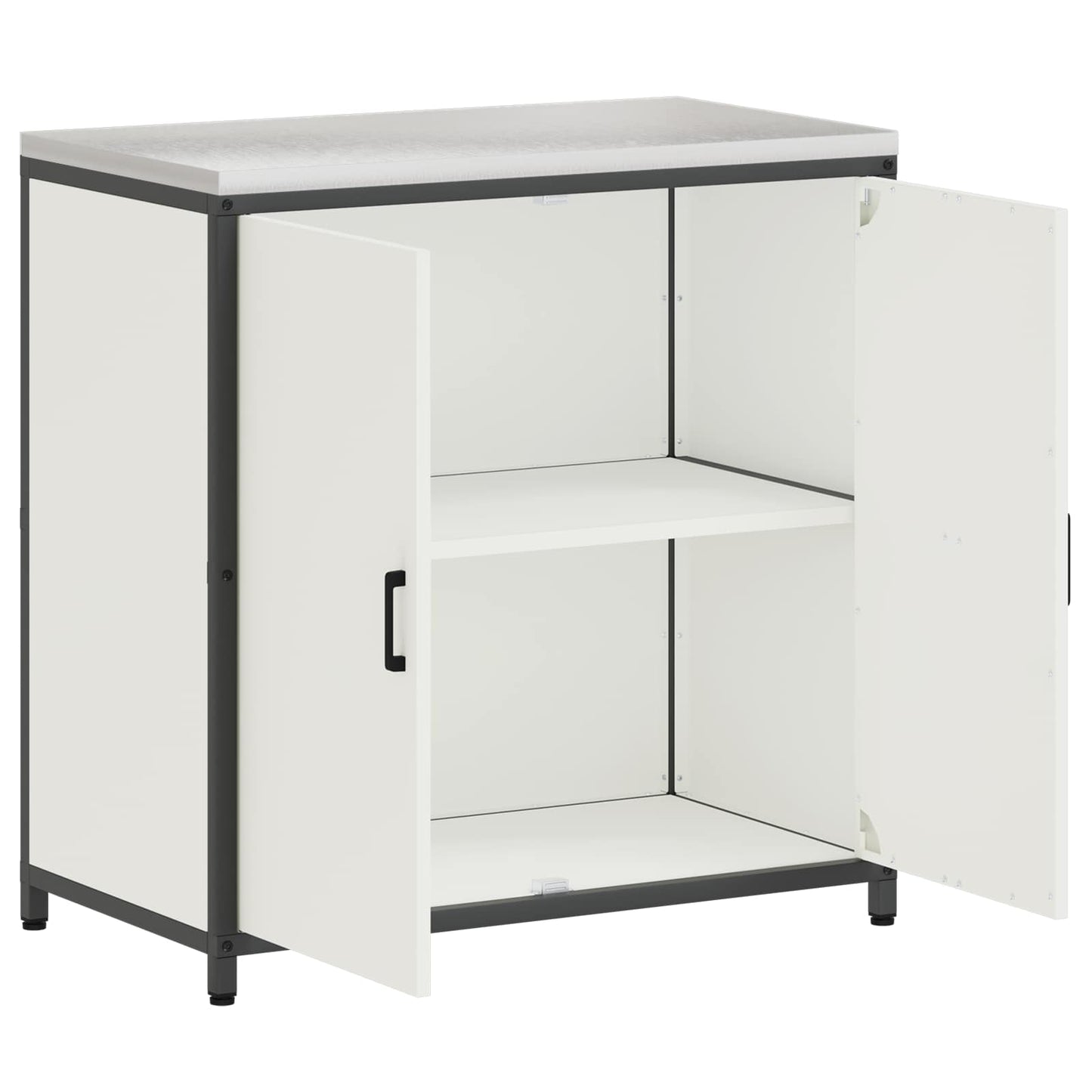 vidaXL Kitchen Storage HATTEM White 90 x 50 x 92 cm Steel