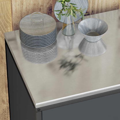 vidaXL Kitchen Storage with Shelf Anthracite 90 x 50 x 92 cm Steel