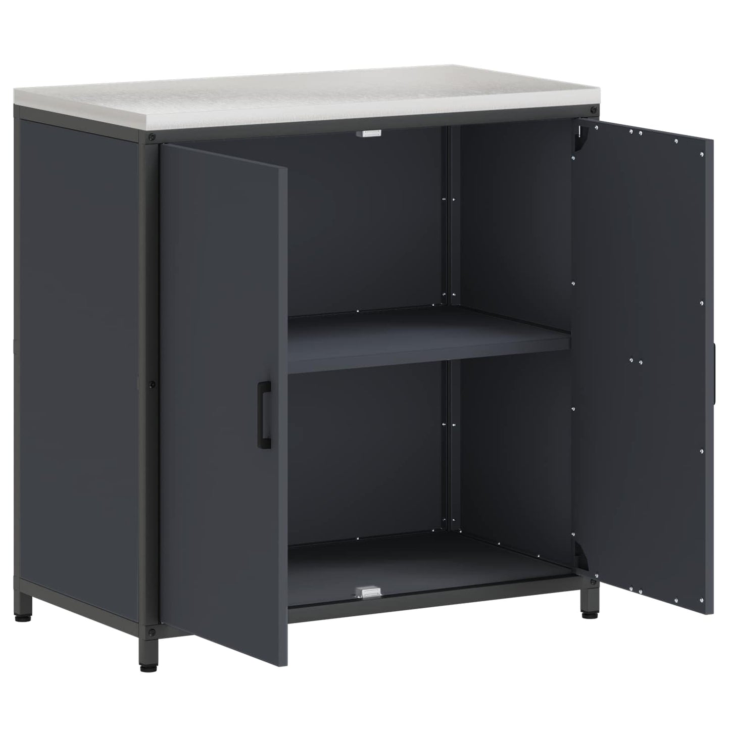 vidaXL Kitchen Storage with Shelf Anthracite 90 x 50 x 92 cm Steel