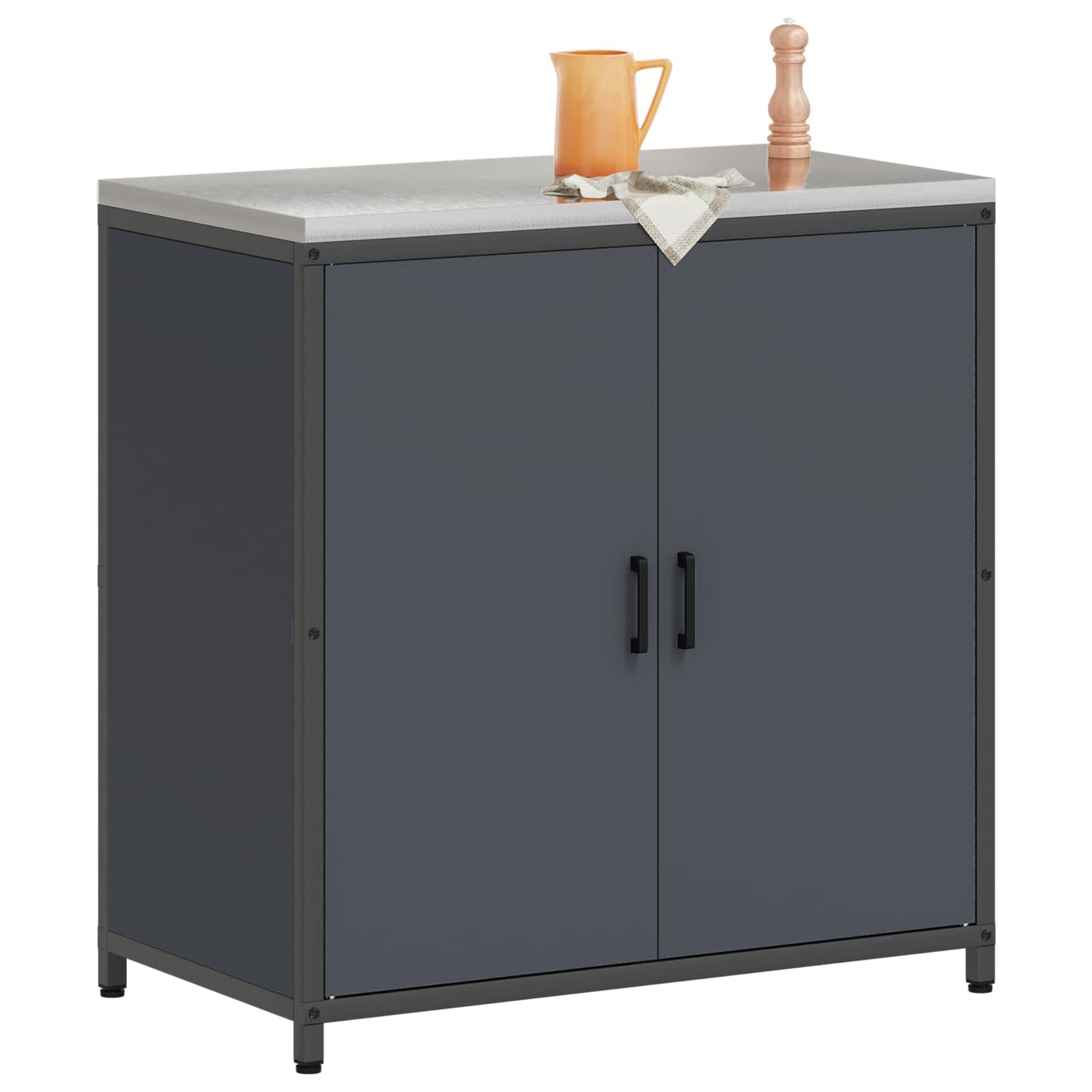 vidaXL Kitchen Storage with Shelf Anthracite 90 x 50 x 92 cm Steel