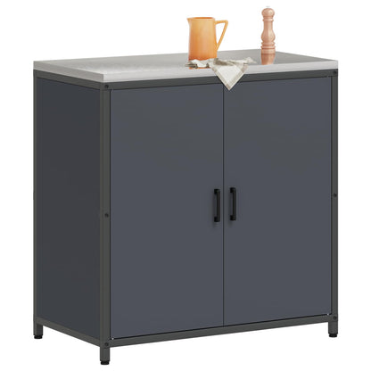 vidaXL Kitchen Storage with Shelf Anthracite 90 x 50 x 92 cm Steel