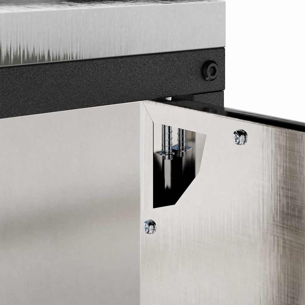 vidaXL Kitchen Storage HATTEM Silver 90 x 50 x 92 cm Steel