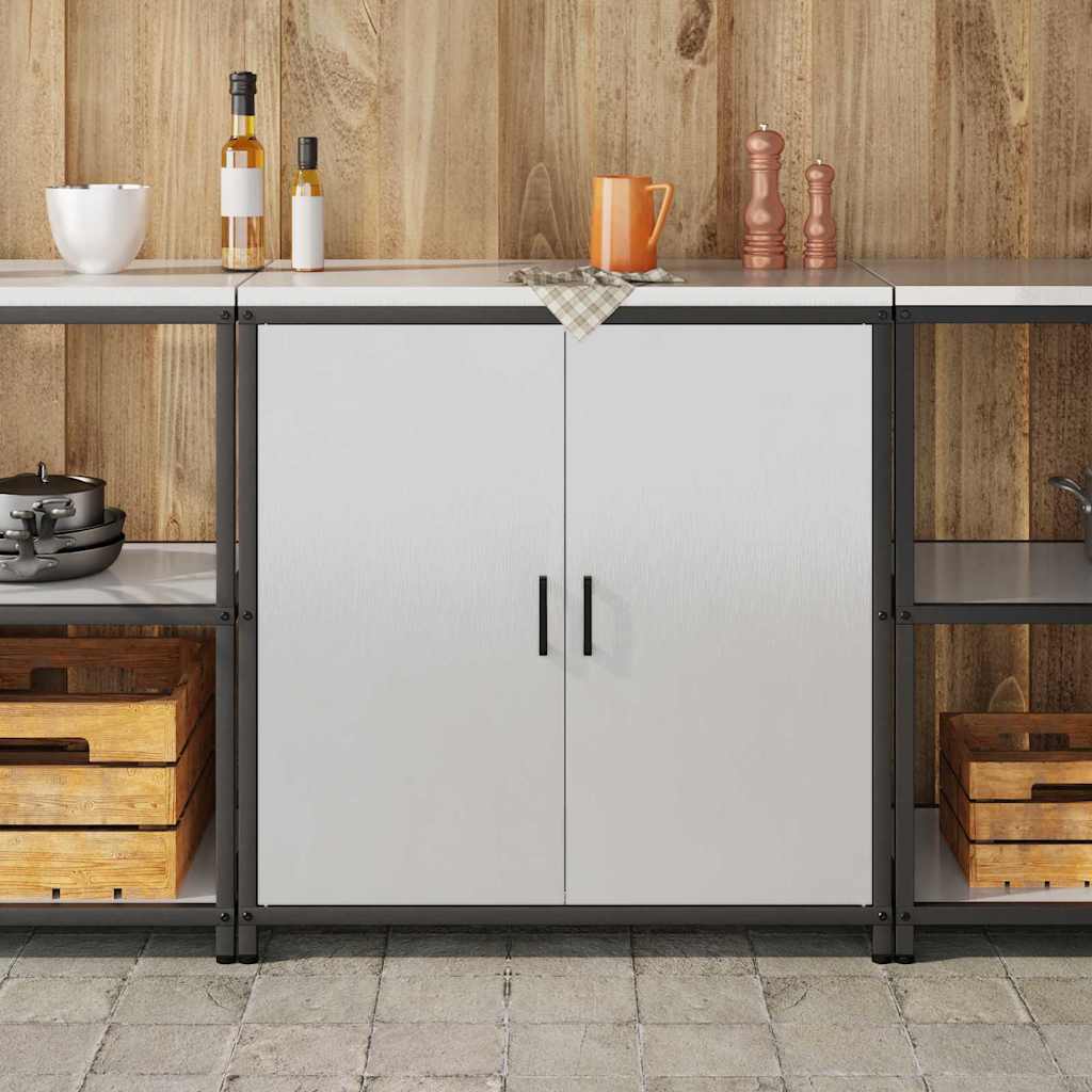vidaXL Kitchen Storage HATTEM Silver 90 x 50 x 92 cm Steel