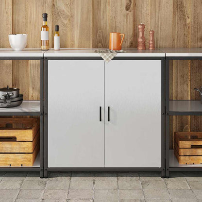 vidaXL Kitchen Storage HATTEM Silver 90 x 50 x 92 cm Steel