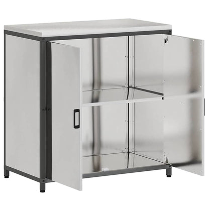 vidaXL Kitchen Storage HATTEM Silver 90 x 50 x 92 cm Steel
