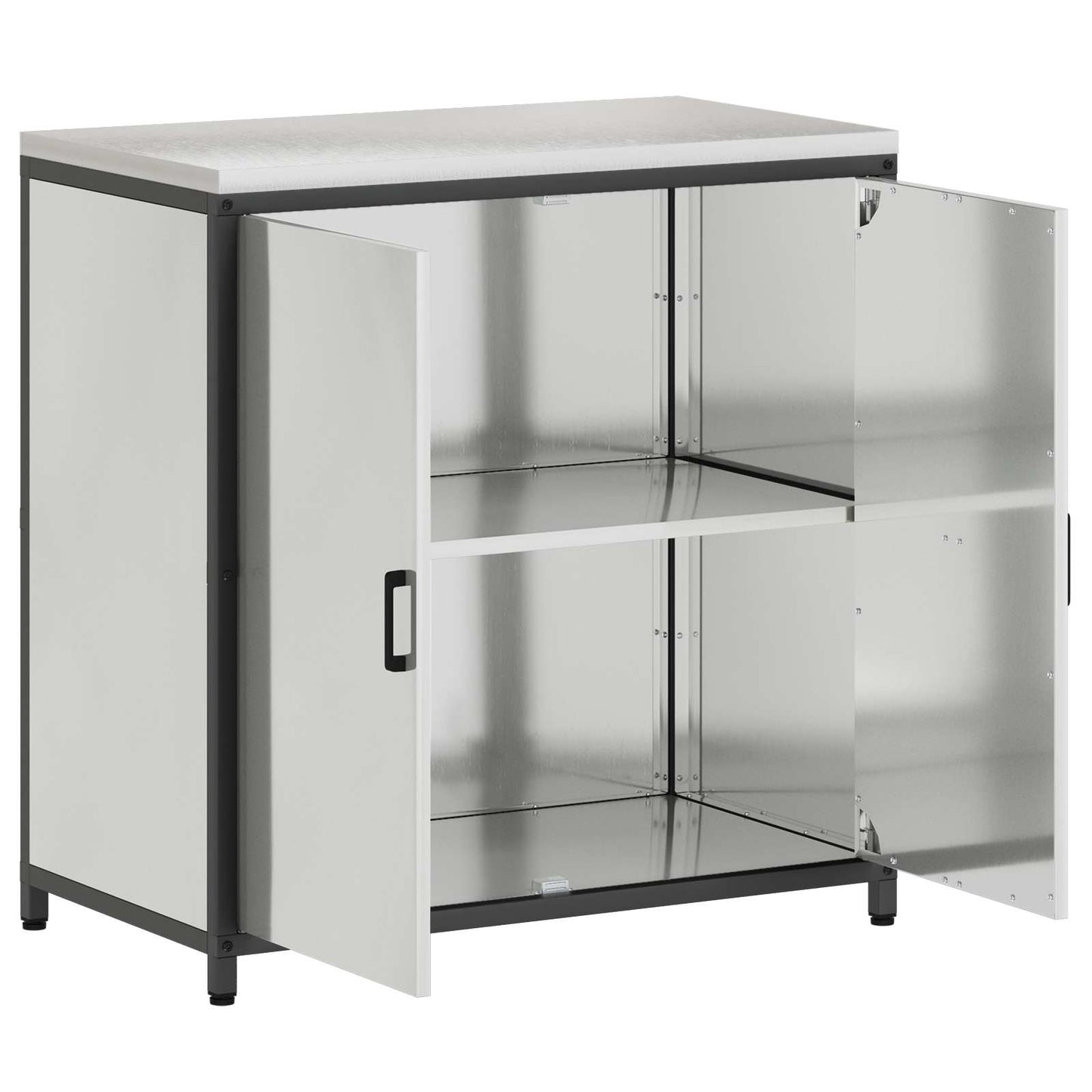 vidaXL Kitchen Storage HATTEM Silver 90 x 50 x 92 cm Steel