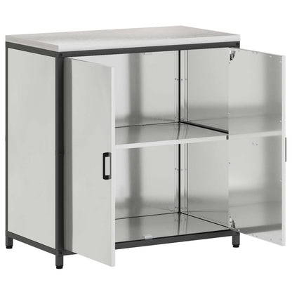 vidaXL Kitchen Storage HATTEM Silver 90 x 50 x 92 cm Steel