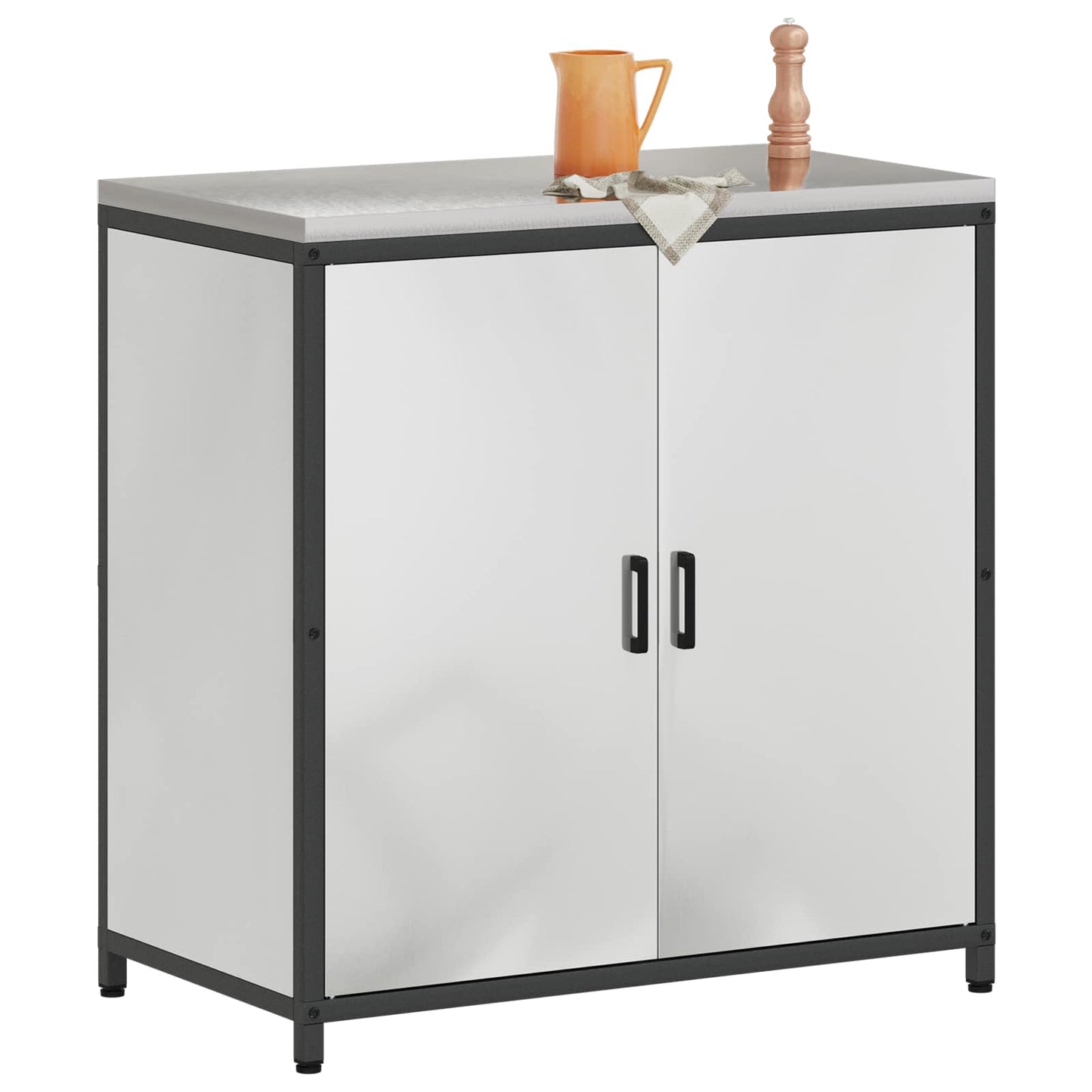 vidaXL Kitchen Storage HATTEM Silver 90 x 50 x 92 cm Steel