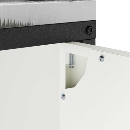 vidaXL Kitchen Storage with Shelf White 60 x 50 x 92 cm Steel