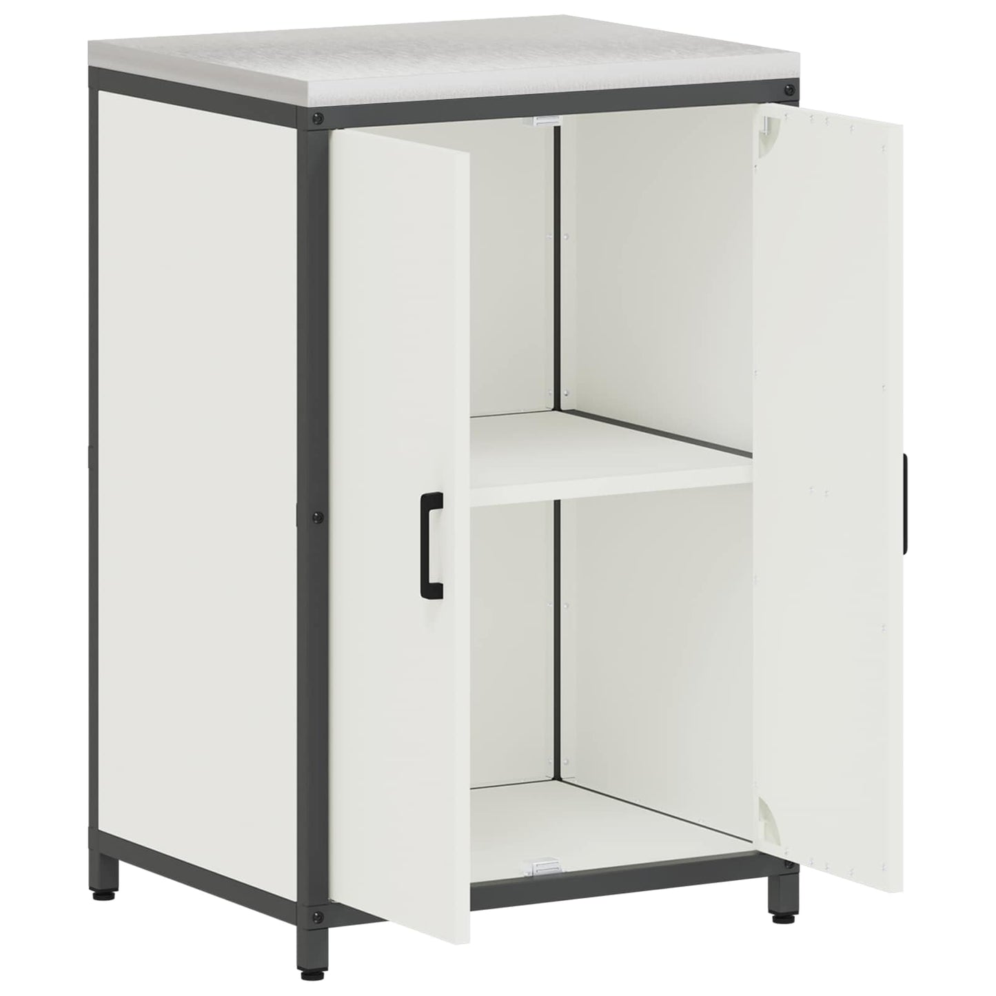 vidaXL Kitchen Storage with Shelf White 60 x 50 x 92 cm Steel