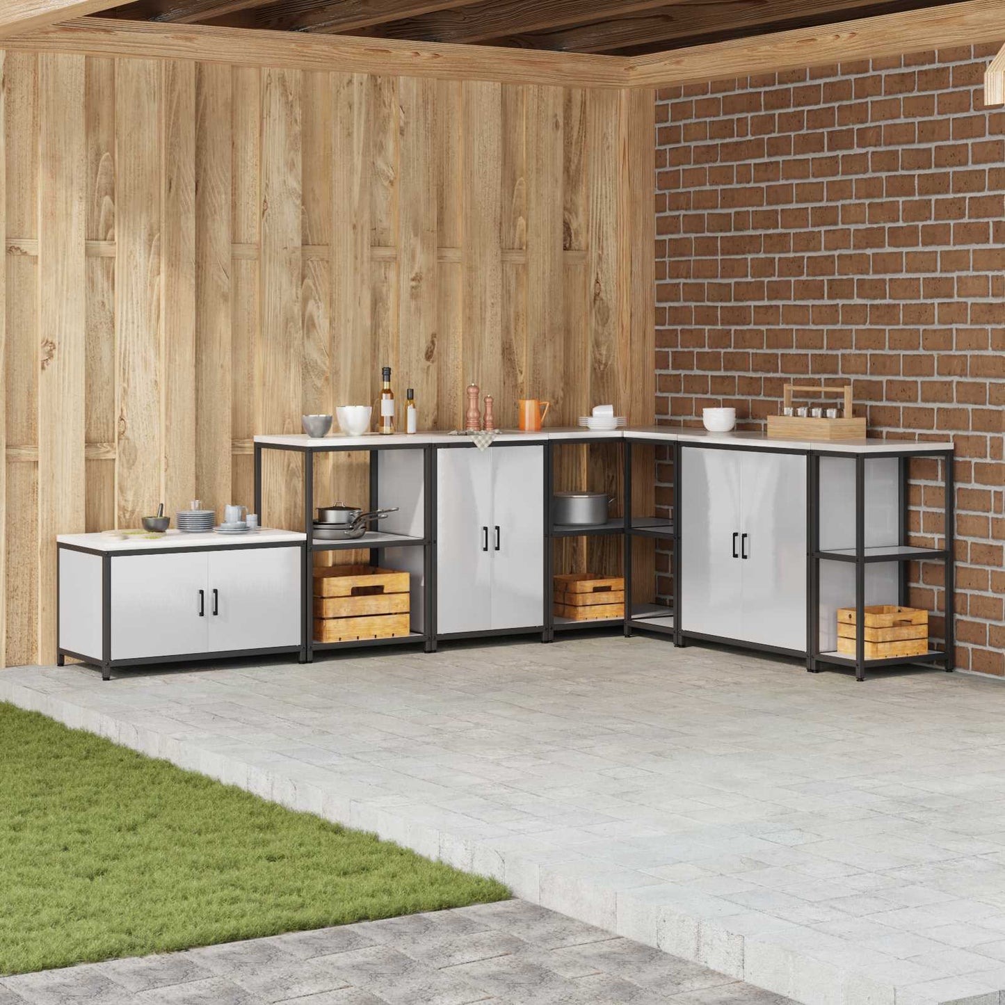 vidaXL Kitchen Storage HATTEM Silver 60 x 50 x 92 cm Steel