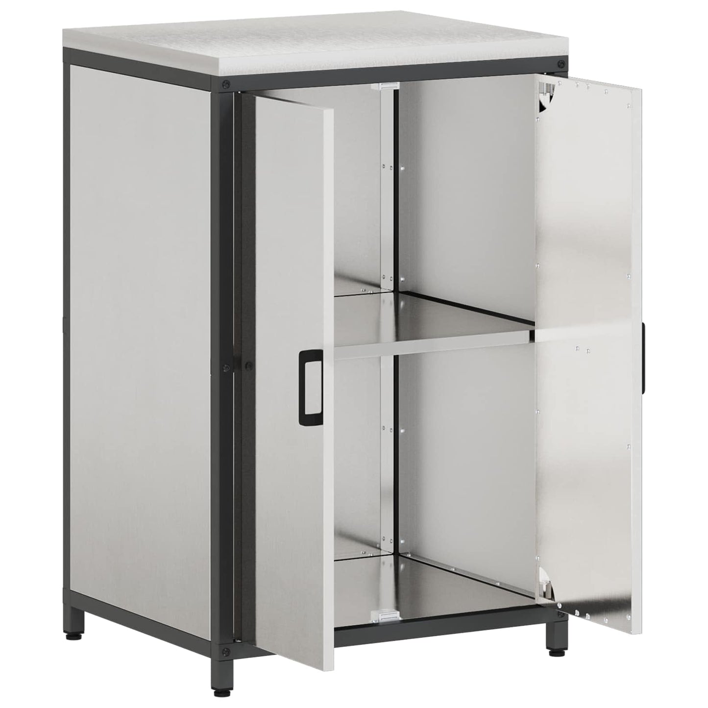 vidaXL Kitchen Storage HATTEM Silver 60 x 50 x 92 cm Steel