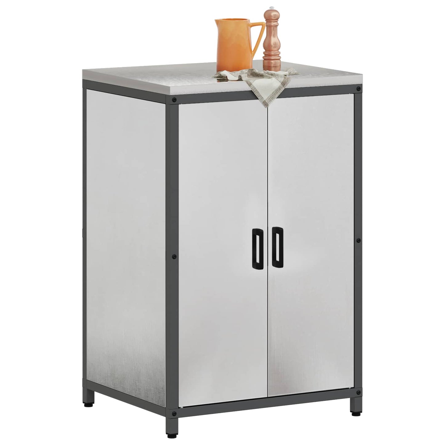 vidaXL Kitchen Storage HATTEM Silver 60 x 50 x 92 cm Steel