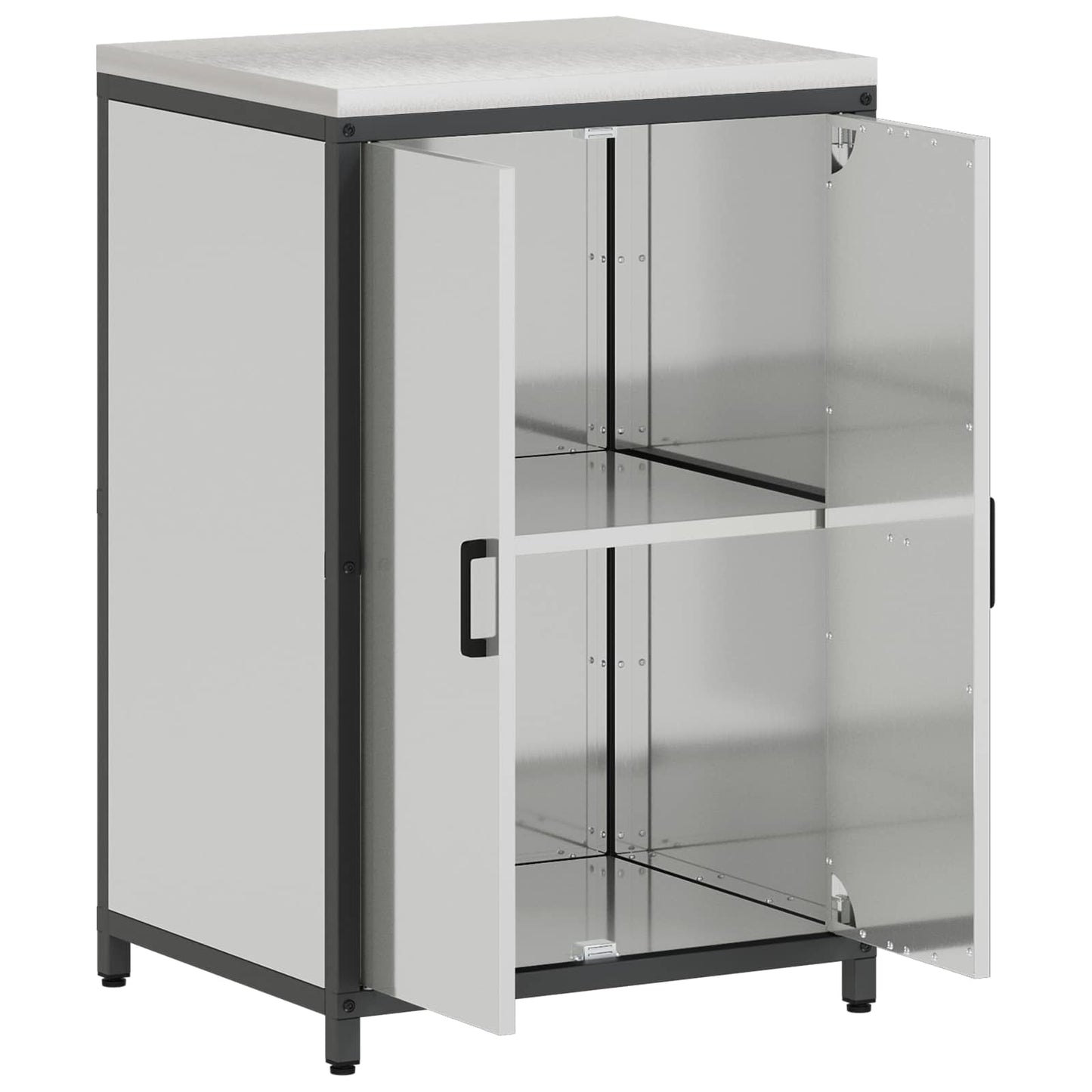 vidaXL Kitchen Storage HATTEM Silver 60 x 50 x 92 cm Steel