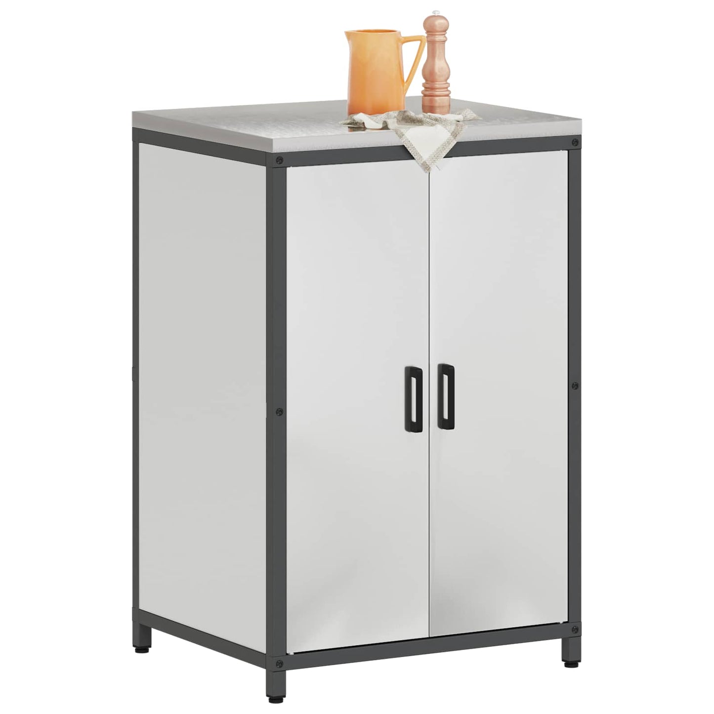vidaXL Kitchen Storage HATTEM Silver 60 x 50 x 92 cm Steel
