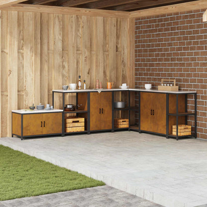 vidaXL Kitchen Storage HATTEM Rusty 60 x 50 x 92 cm Steel