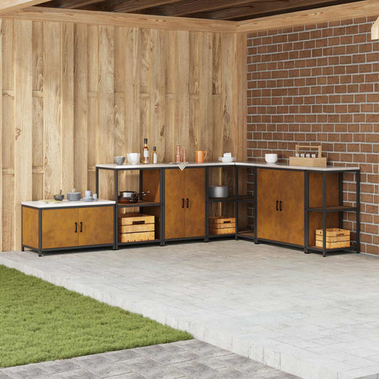 vidaXL Kitchen Storage HATTEM Rusty 60 x 50 x 92 cm Steel