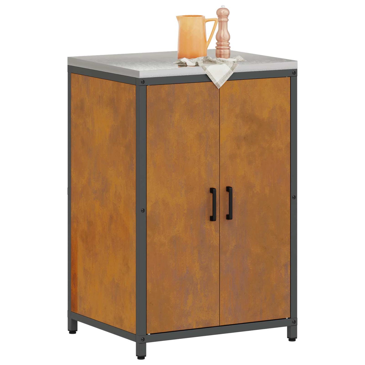vidaXL Kitchen Storage HATTEM Rusty 60 x 50 x 92 cm Steel